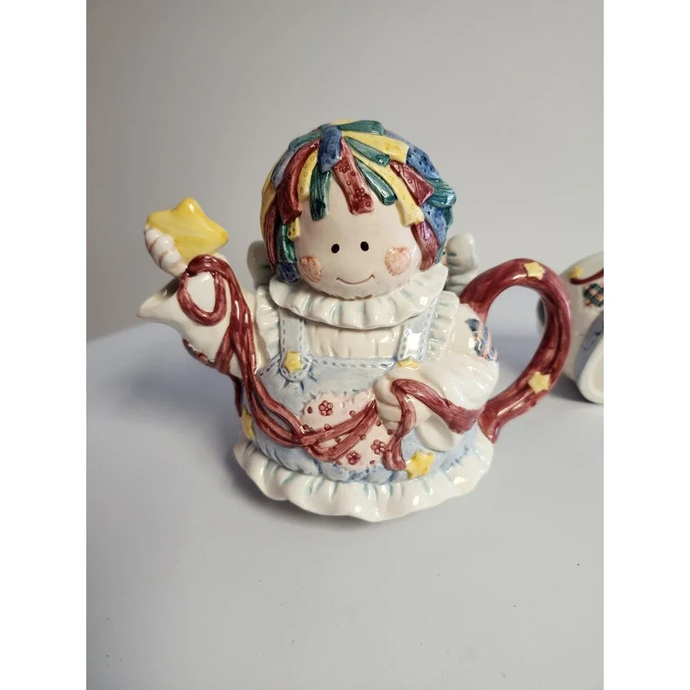 Patchwork Angel Nested Tea Pot 1996 Cosmos Exclusive Pre-owned